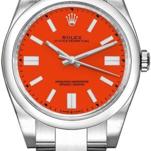 Rolex Oyster Perpetual 41 Automatic Coral Red Dial Watch