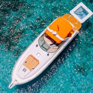 OceanRox.com Boats & Yachts rentals - professional crew serving cocktails on the upper deck.